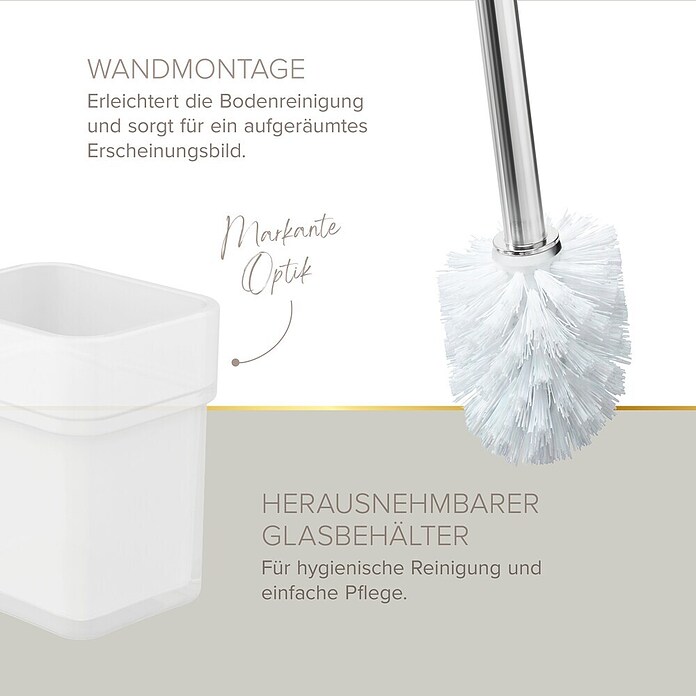 Lenz Aura WC-Bürstengarnitur (Mit Halterung, Chrom, Glänzend)