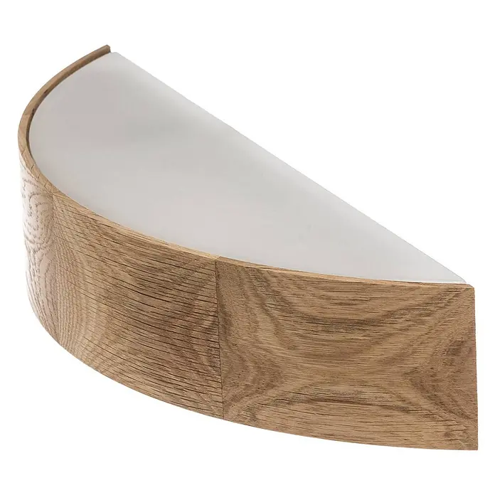 Envostar Wandleuchte Kerio - L x B x H: 11,5 x 40,5 x 8 cm, Holz hell, E27 - Halbzylindrische Wandleuchte mit hellem Eichenholzrahmen und mattweißem Diffusor für indirekte Beleuchtung.