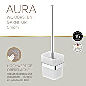 Lenz Aura WC-Bürstengarnitur (Mit Halterung, Chrom, Glänzend)