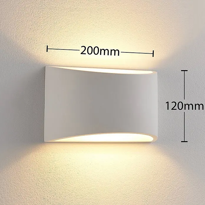 Lindby Wandleuchte Heiko - L x B x H: 8,5 x 20 x 12 cm, weiß / opal, G9 - Weiße Wandleuchte mit Up/Down-Lichteffekt, 200mm breit und 120mm hoch.