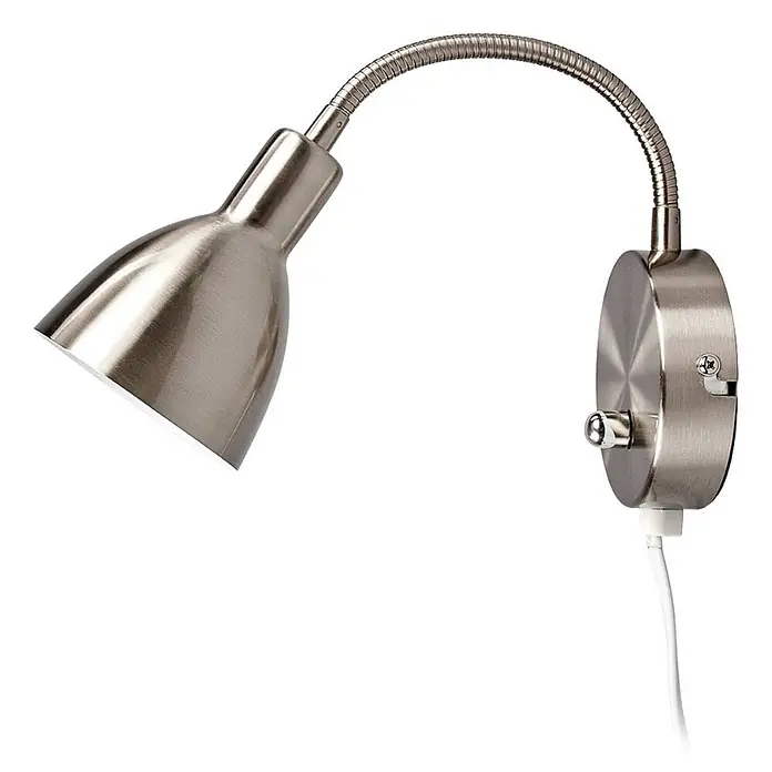 Lindby Wandleuchte Amrei - alu / grau / zink, alu / grau / zink, E14 - Gebürstete Metall-Wandleuchte mit flexiblem Arm für verstellbare Beleuchtung.
