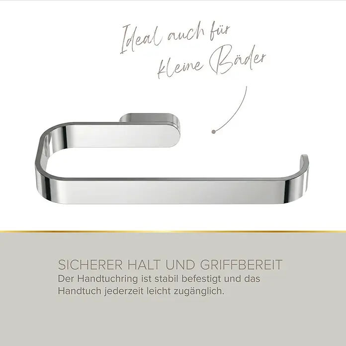 Lenz Aura Handtuchring - Chrom, Glänzend - Glänzender Handtuchring aus Chrom im modernen, rechteckigen Design.