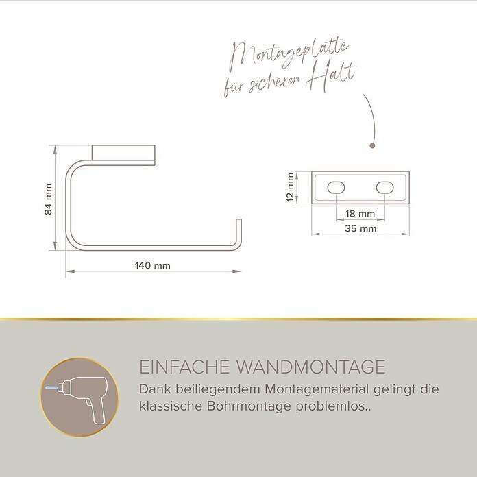Lenz Aura Toilettenpapierhalter (Ohne Deckel, Chrom, Glänzend)