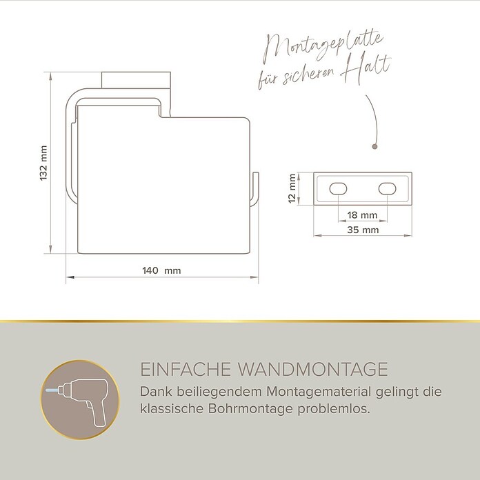 Lenz Aura Toilettenpapierhalter (Mit Deckel, Chrom, Glänzend)