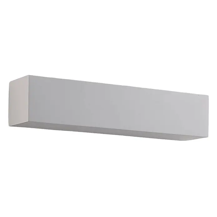 Lindby Wandleuchte Santino - L x B x H: 7,5 x 35,3 x 7,5 cm, weiß / opal, G9 - Rechteckige hellgraue Wandleuchte mit abgerundeten Kanten.