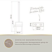 Lenz Aura WC-Bürstengarnitur (Mit Halterung, Chrom, Glänzend)