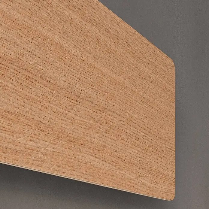 Envostar Wandleuchte Tavola - L x B x H: 4 x 35 x 16 cm, Holz hell, Holz hell, G9 - Hellbraunes Holzpaneel mit ausgeprägter Maserung und abgerundeter Ecke.