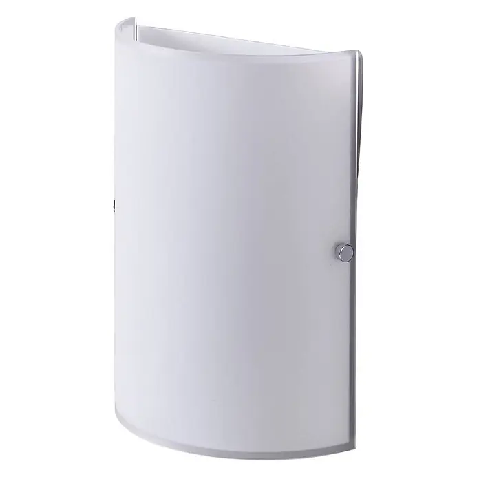 Lindby Wandleuchte Giulia - weiß / opal, E14 - Moderne Wandleuchte mit gebogenem, mattiertem Glasdiffusor und seitlichem Chromknopf.