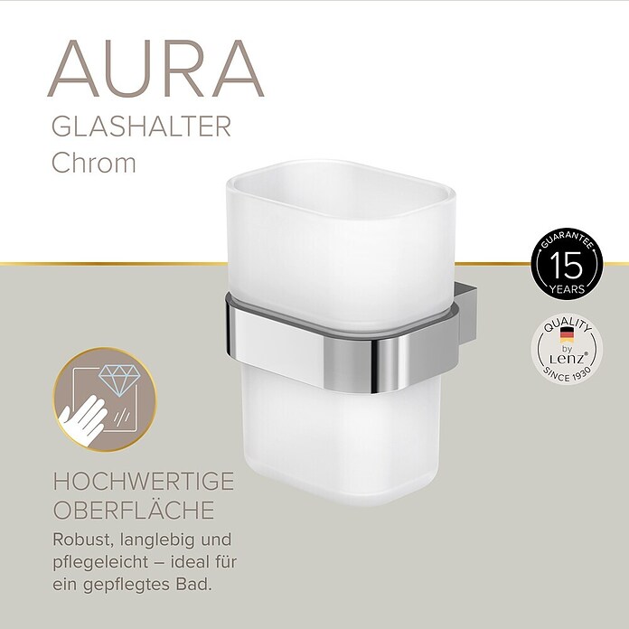 Lenz Aura Glashalter (Chrom, Glänzend)