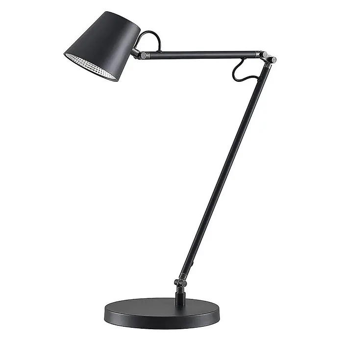 Lucande Tischleuchte Tarris - L x B x H: 40 x 18 x 46 cm, schwarz, schwarz - Mattschwarze Metall-Schreibtischlampe mit verstellbaren Gelenkarmen.