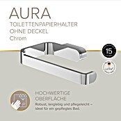 Lenz Aura Toilettenpapierhalter (Ohne Deckel, Chrom, Glänzend)