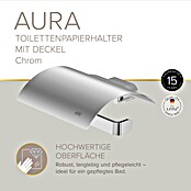 Lenz Aura Toilettenpapierhalter (Mit Deckel, Chrom, Glänzend)