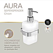 Lenz Aura Seifenspender (Mit Halterung, Chrom, Glänzend)