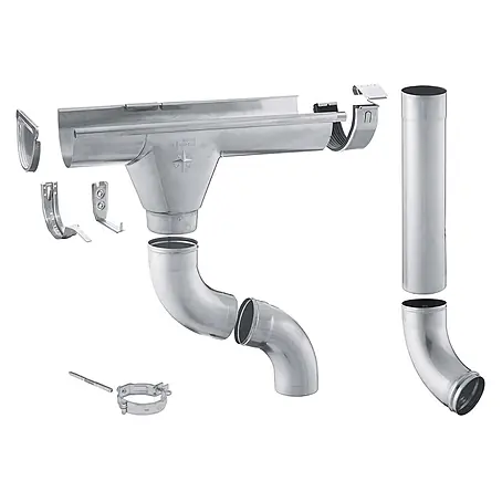 Zambelli  Dachrinne 6m RG 333 Komplettset Zink für Haus in Silber