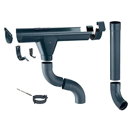 Zambelli  Dachrinne 4m RG 333 Komplettset Zink für Haus in Anthrazit
