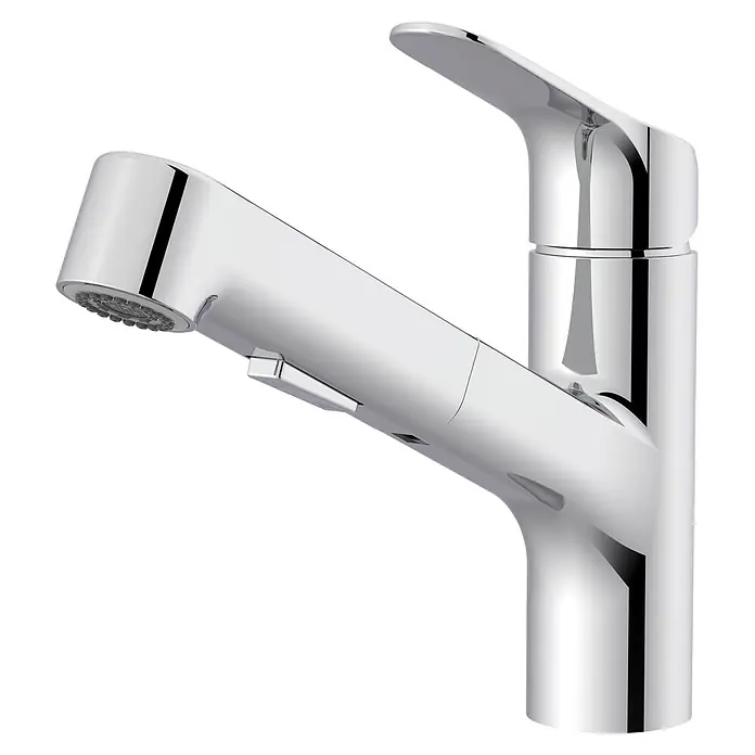 Lenz Spültischarmatur Koa - Chrom, Glänzend, Höhe: 20 cm, Messing - Chrom Küchenarmatur mit ausziehbarer Brause und Einhebelmischer.