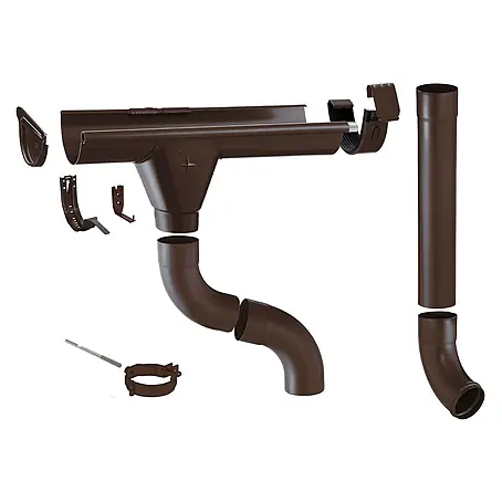 Zambelli  Dachrinne 2m RG 250 Komplettset Zink Gartenhaus Kupferbraun