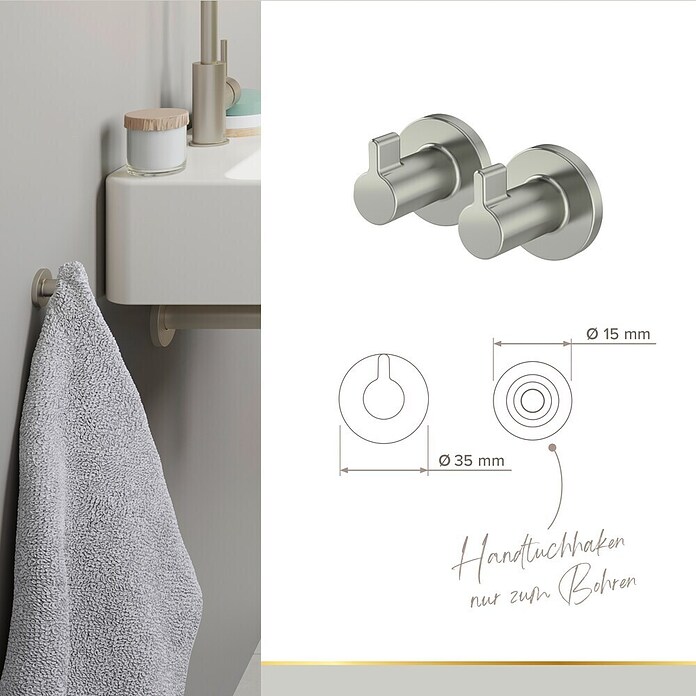 Lenz WC-Kombi-Bürstengarnitur Noa (4 -tlg., Nickel) | BAUHAUS