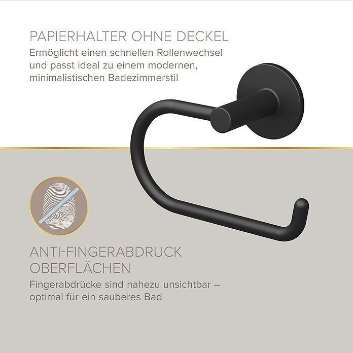 Lenz WC-Kombi-Bürstengarnitur Nero (4 -tlg., Schwarz) | BAUHAUS