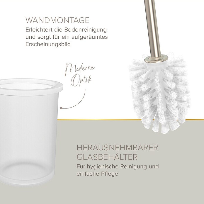 Lenz WC-Kombi-Bürstengarnitur Noa (4 -tlg., Nickel) | BAUHAUS