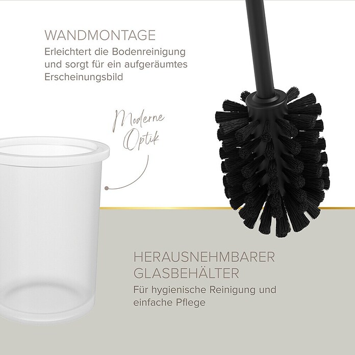 Lenz WC-Kombi-Bürstengarnitur Nero (4 -tlg., Schwarz) | BAUHAUS