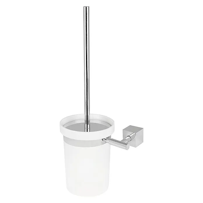 Bath Stage B-Curve Escobillero de suelo - Acero inoxidable, Cromo - Escobillero de baño con soporte: un complemento elegante y práctico para cualquier baño, con un diseño elegante.