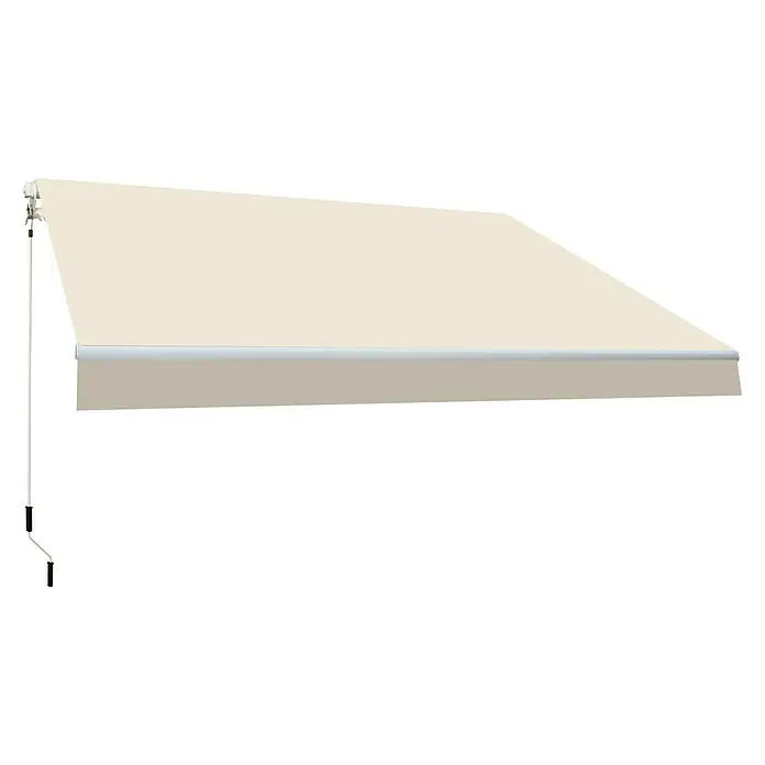SmartSun Toldo de brazos extensibles Original Kit Acrílico - Crudo, Ancho: 3 m, Caída: 2 m - Un toldo retráctil en un tono neutro, perfecto para la protección solar y la creación de una zona exterior sombreada, con manivela.
