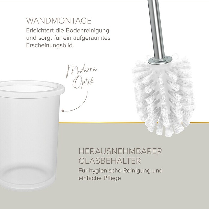 Lenz WC-Kombi-Bürstengarnitur Vida (4 -tlg., Chrom) | BAUHAUS