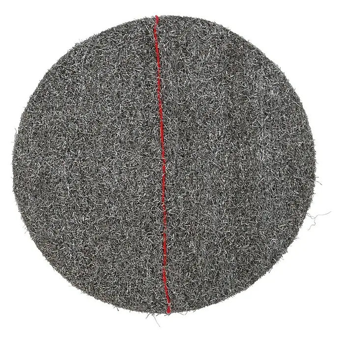 Abrillantador de mármol - Diámetro: 43 cm, Acero - Estropajo de lana de acero con una línea roja en el medio.