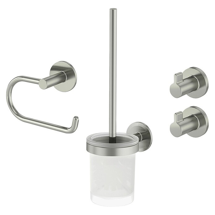 Lenz WC-Kombi-Bürstengarnitur Noa (4 -tlg., Nickel) | BAUHAUS