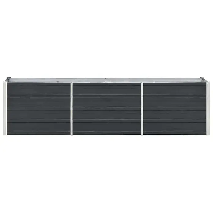 Furnicato Hochbeet - 240 x 40 x 45 cm, Stahl, Anthrazit - Langes, dunkelgraues Hochbeet aus Metall mit drei Segmenten.