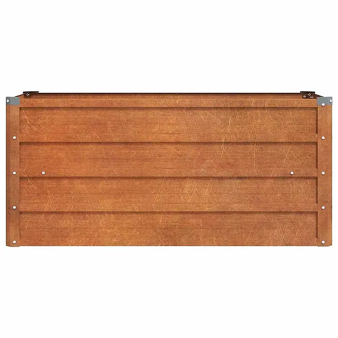 Furnicato Hochbeet - 100 x 100 x 45 cm, Stahl, Braun - Braunes Holzelement für Hochbeet, mit Metallecken.