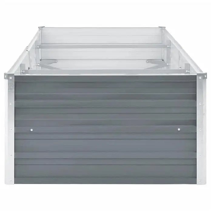 Furnicato Hochbeet - 240 x 80 x 45 cm, Stahl, Grau - Graues Hochbeet aus Metall, rechteckig und oben offen, mit internen Stützstreben.