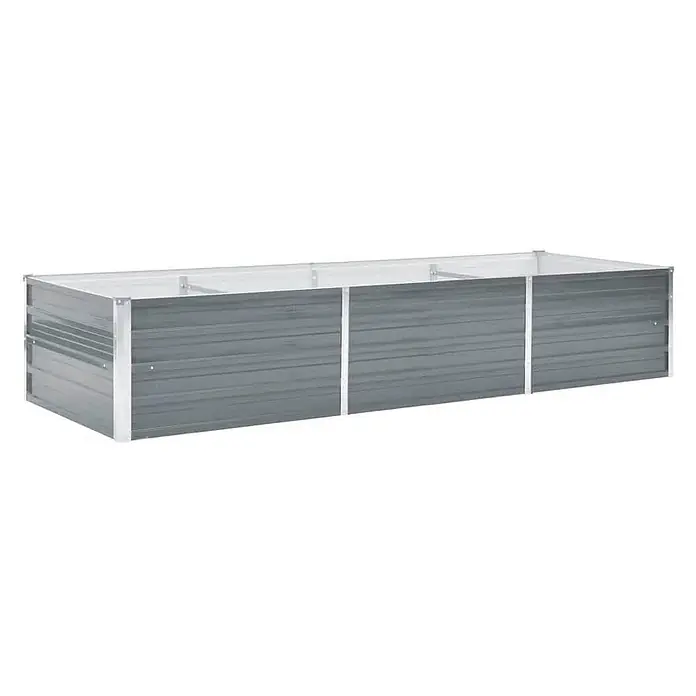 Furnicato Hochbeet - 240 x 80 x 45 cm, Stahl, Grau - Langes, rechteckiges Hochbeet aus verzinktem Stahl in Grau.