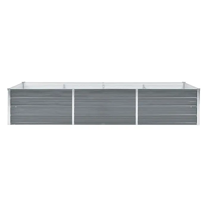 Furnicato Hochbeet - 240 x 80 x 45 cm, Stahl, Grau - Rechteckiges graues Hochbeet aus Wellblech mit silbernem Rahmen.
