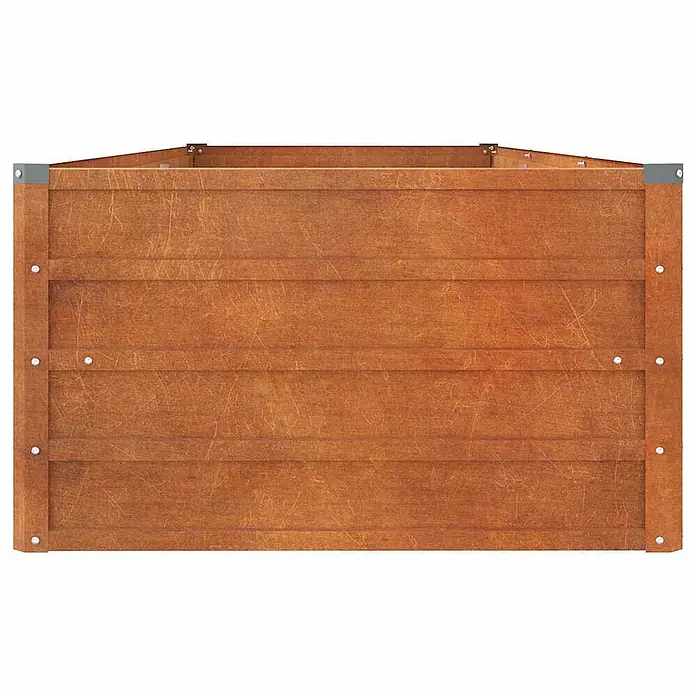 Furnicato Hochbeet - 240 x 80 x 45 cm, Stahl, Braun - Braunes Hochbeet aus Holz mit horizontalen Brettern und Metalleckverstärkungen.