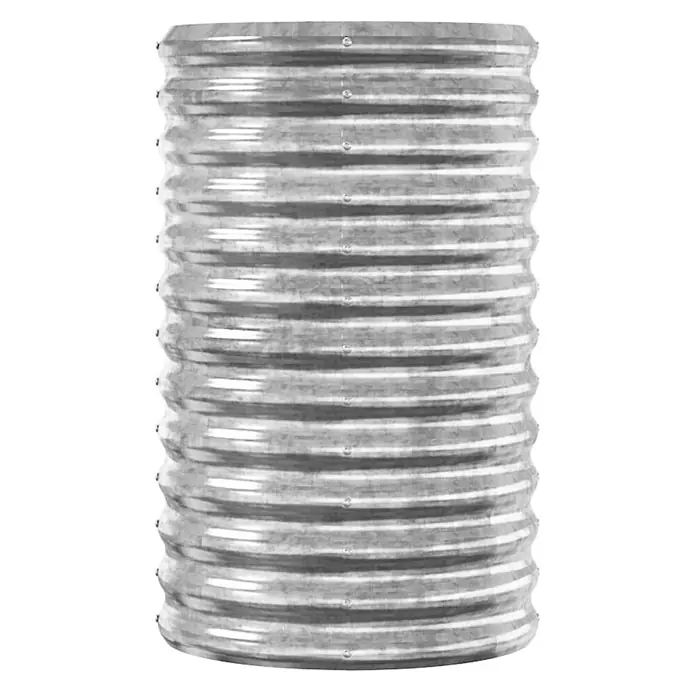 Furnicato Hochbeet - 114 x 40 x 68 cm, Stahl, Silber - Galvanisiertes Wellrohr aus Metall, silbergrau, mit vertikaler Naht.