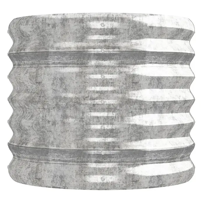 Furnicato Hochbeet - 224 x 40 x 36 cm, Stahl, Silber - Verzinkter Wellblech-Pflanzkübel mit silberfarbener Used-Optik.