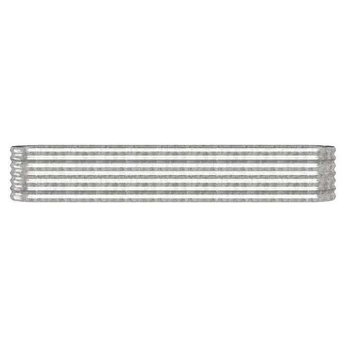 Furnicato Hochbeet - 224 x 40 x 36 cm, Stahl, Silber - Rechteckiges Hochbeet aus gewelltem verzinktem Stahl.