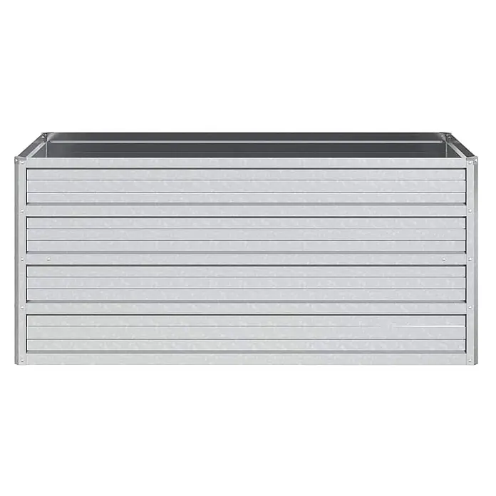 Furnicato Hochbeet - 100 x 40 x 45 cm, Stahl, Silber - Pflanzbeet aus verzinktem Metall mit gerippten Paneelen.