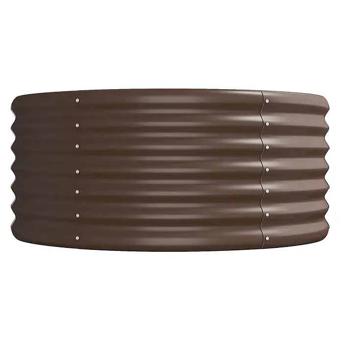 Furnicato Hochbeet - 224 x 80 x 36 cm, Stahl, Braun - Braunes Wellblech-Hochbeet mit verschraubten Segmenten.