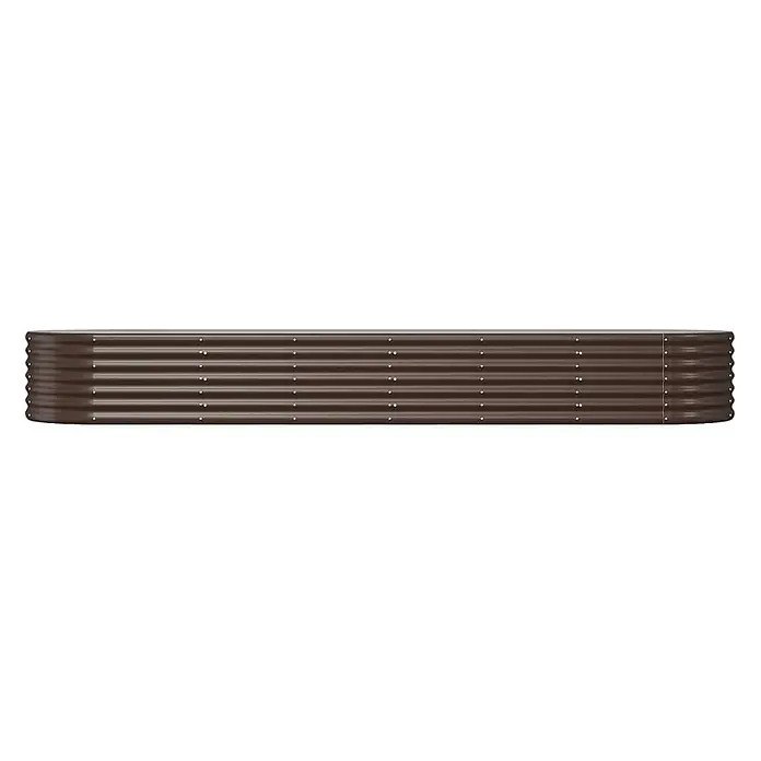 Furnicato Hochbeet - 296 x 80 x 36 cm, Stahl, Braun - Dunkelbraunes Hochbeet aus Wellblech.