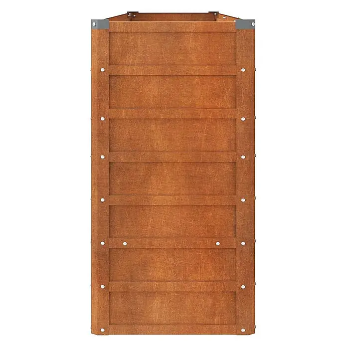 Furnicato Hochbeet - 320 x 40 x 77 cm, Stahl, Braun - Braunes Holzpanel für Hochbeet, mit horizontalen Planken und Metalleckverbindern.