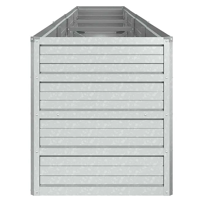 Furnicato Hochbeet - 320 x 40 x 45 cm, Stahl, Silber - Rechteckiges Hochbeet aus verzinktem Stahl mit Wellblechplatten, leer.