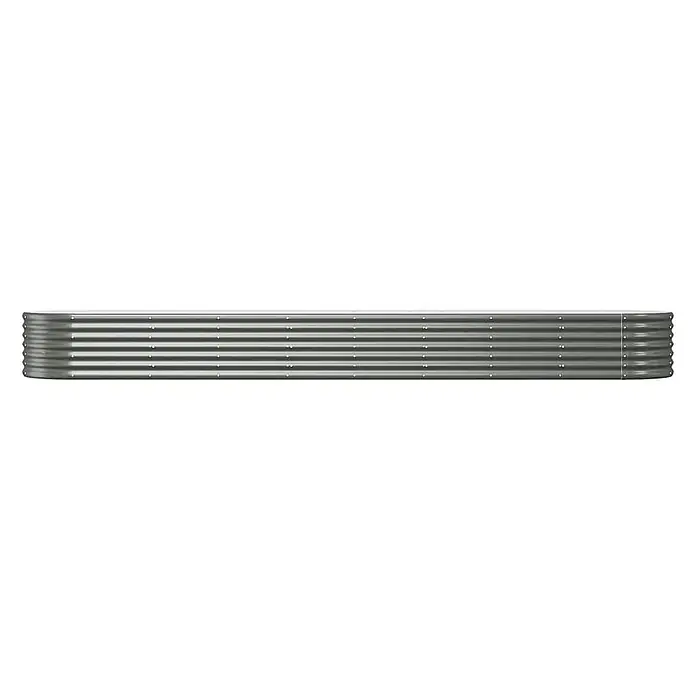 Furnicato Hochbeet - 368 x 80 x 36 cm, Stahl, Grau - Langes, rechteckiges Hochbeet aus gewelltem Metall.