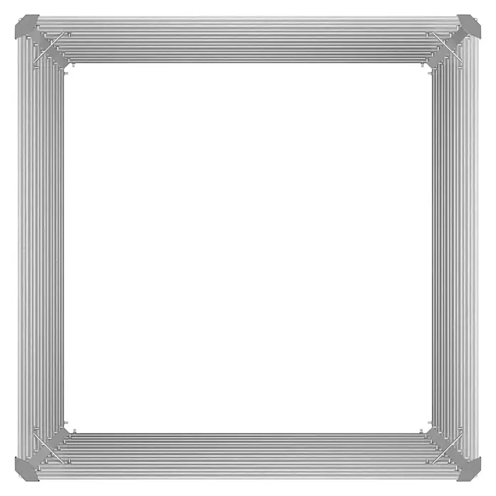 Furnicato Hochbeet verzinkter Stahl - 100 x 100 x 77 cm, Metall, Grau - Quadratischer silberner Modularrahmen mit parallelen Metallschienen und Eckbefestigungen.