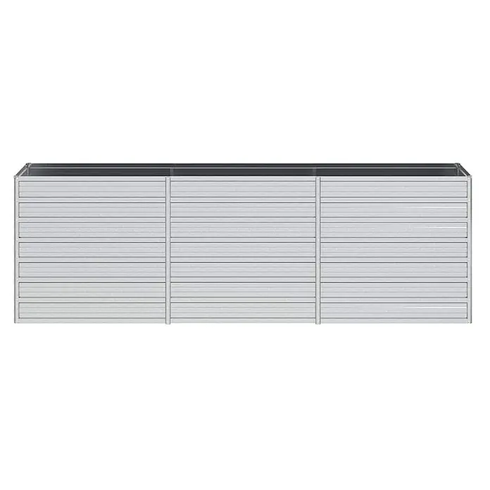 Furnicato Hochbeet - 240 x 40 x 77 cm, Stahl, Silber - Modulares Hochbeet aus verzinktem Stahl in Silber.