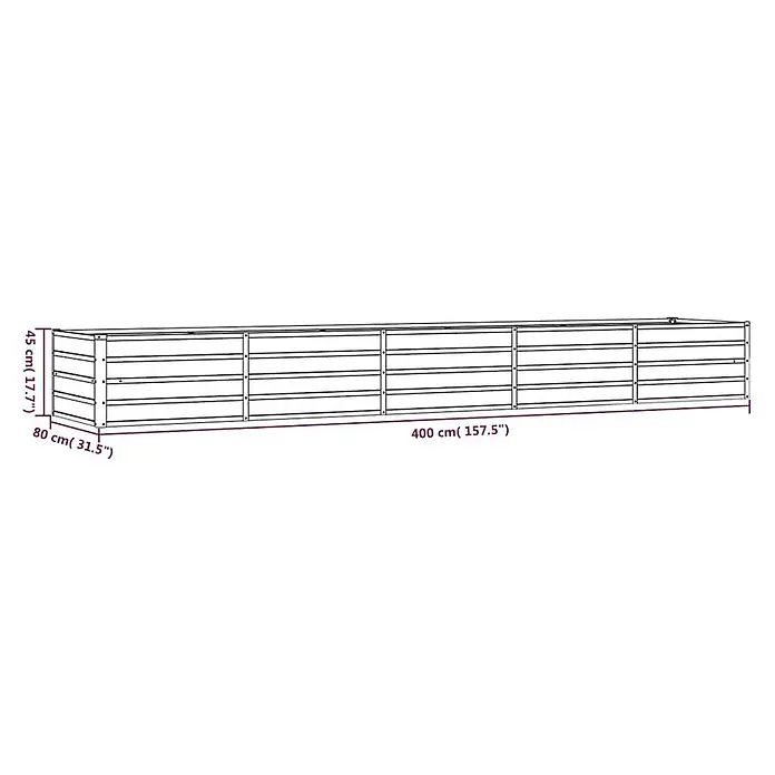 Furnicato Hochbeet - 400 x 80 x 45 cm, Stahl, Braun - Rechteckiges Hochbeet aus Metall, 400x80x45 cm.