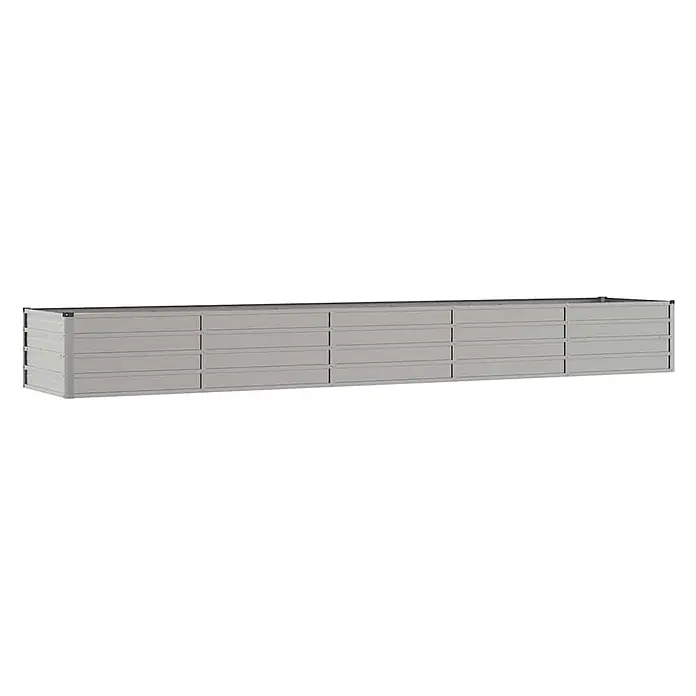 Furnicato Hochbeet - 400 x 80 x 45 cm, Stahl, Braun - Langes, modulares Hochbeet aus grauen verzinkten Stahlpaneelen.