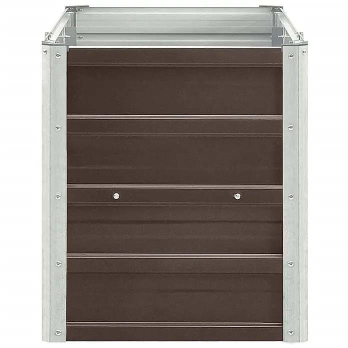 Furnicato Hochbeet verzinkter Stahl - 240 x 40 x 45 cm, Stahl, Braun - Braunes Hochbeet aus Wellblech mit silbernem Aluminiumrahmen.